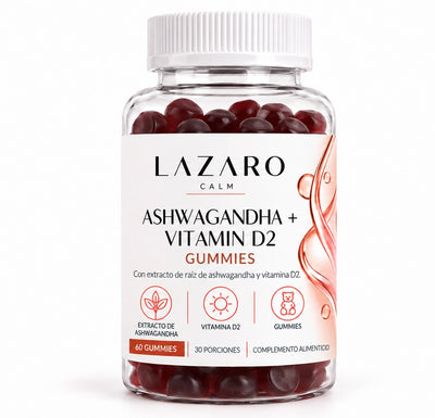 LAZARO CALM · Ashwagandha + vitamina D2 — 60 gummies